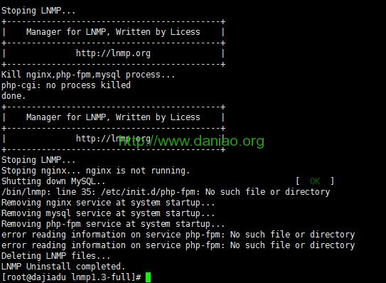 lnmp1.3卸载的详细教程