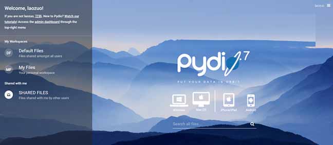 利用Pydio自建功能强大的免费网盘和文档存储程序