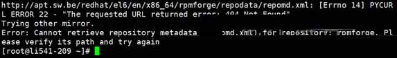 解决”Cannot retrieve repository metadata (repomd.xml)”问题